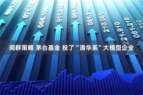 间群策略 茅台基金 投了“清华系”大模型企业