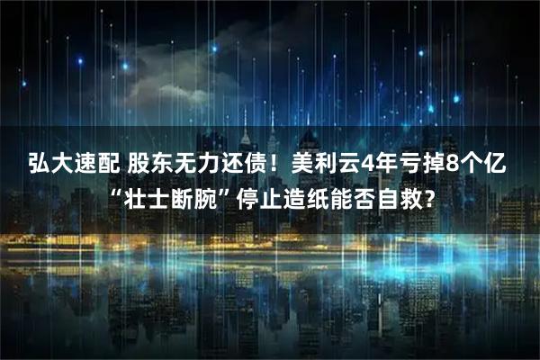 弘大速配 股东无力还债！美利云4年亏掉8个亿 “壮士断腕”停止造纸能否自救？