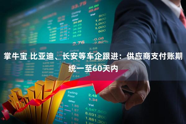 掌牛宝 比亚迪、长安等车企跟进：供应商支付账期统一至60天内