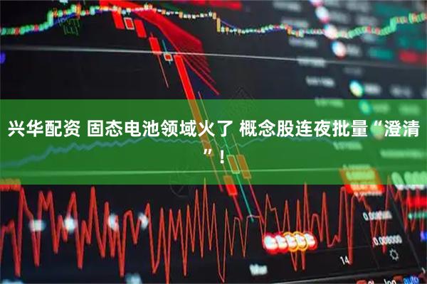 兴华配资 固态电池领域火了 概念股连夜批量“澄清”！